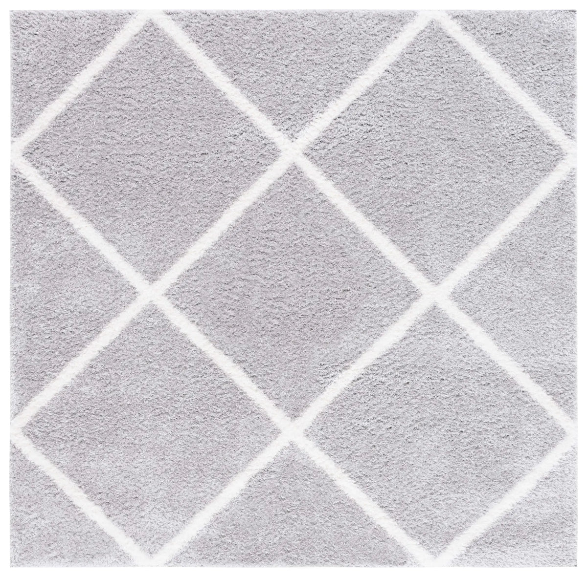 Safavieh Tahoe Shag 6'-7" x 6'-7" Rug in Light Grey / White
