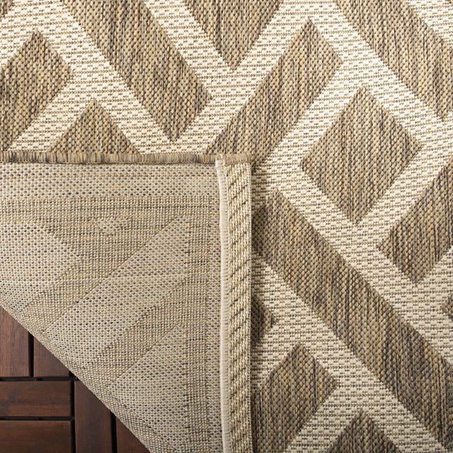 Safavieh Courtyard 5'-3" x 7'-7" Rug in Brown / Light Beige