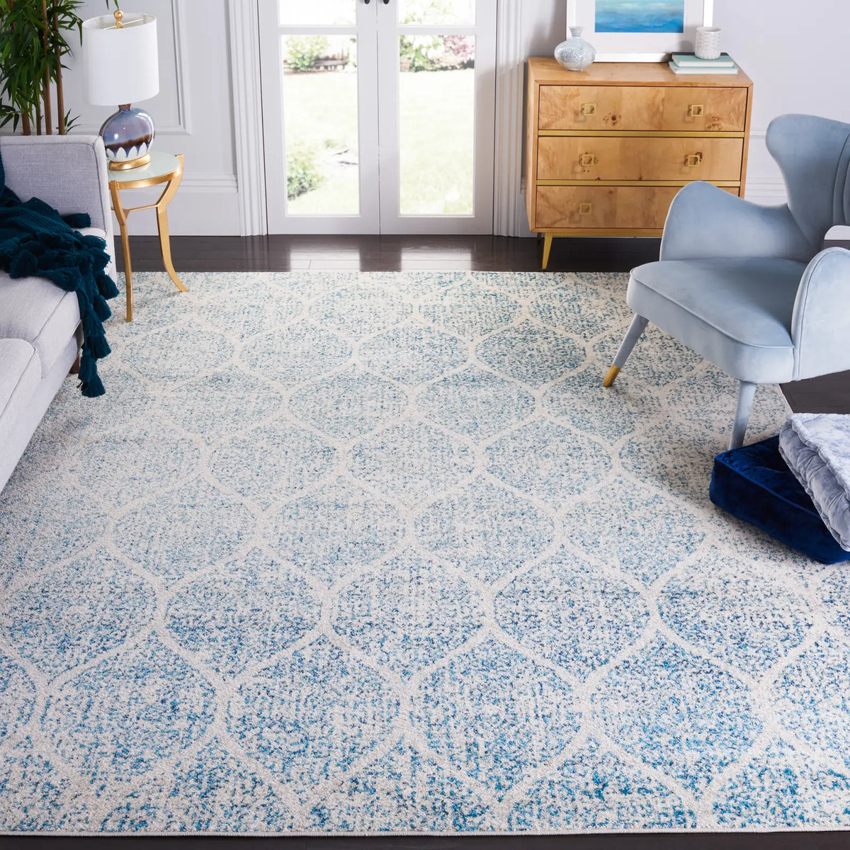 Safavieh Madison 10'-0" x 14'-0" Rug in Cream / Turquoise