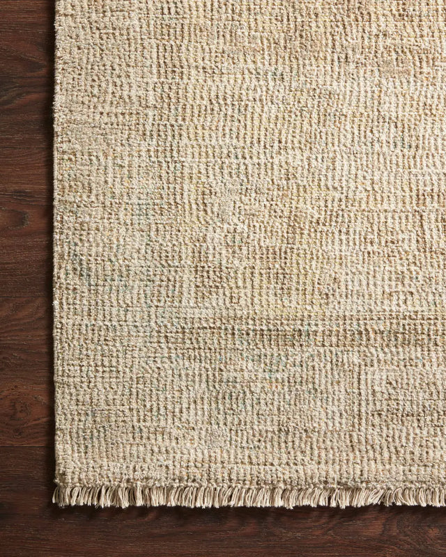 Loloi Priya Pry-01 Ocean/Ivory Rugs - corner on wood