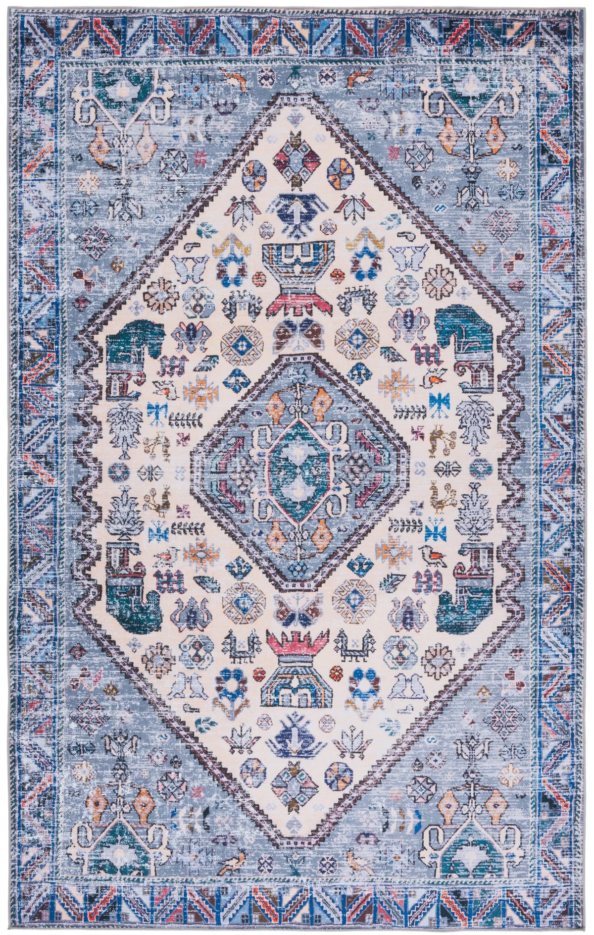 Safavieh Tucson 4'-0" x 6'-0" Rug in Beige / Grey
