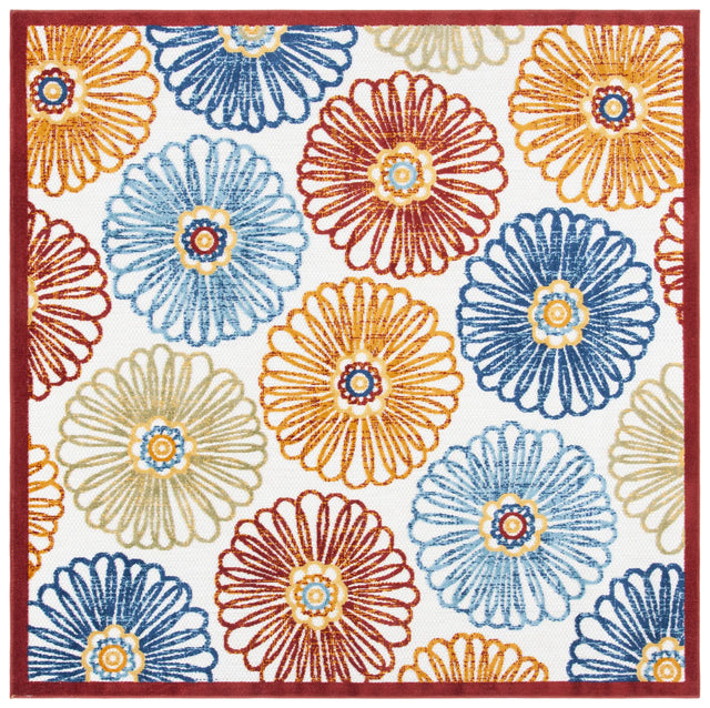 Safavieh Cabana 6'-7" x 6'-7" Rug in Creme / Red