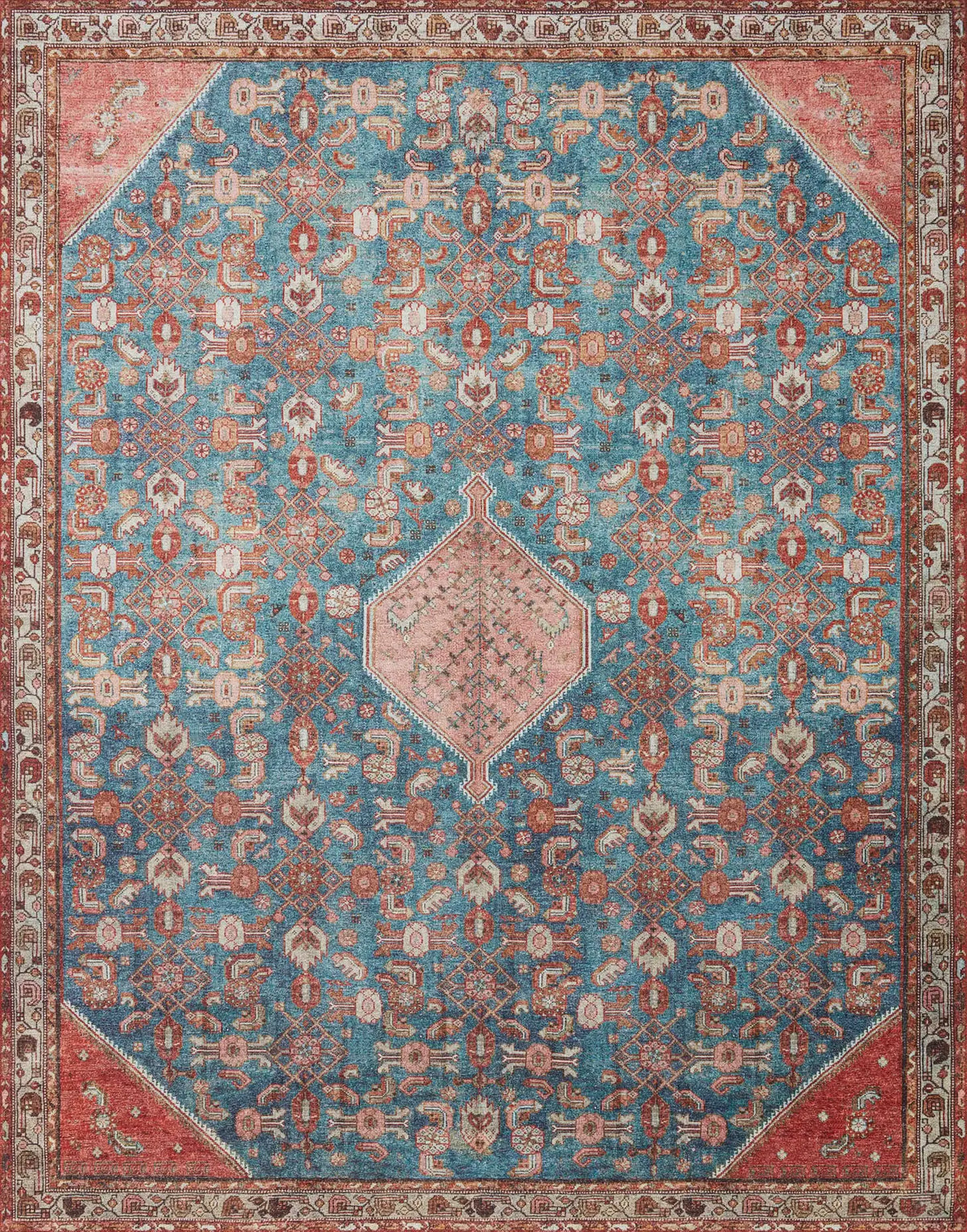 Loloi Layla Lay-10 Marine/Clay Rugs - main flat