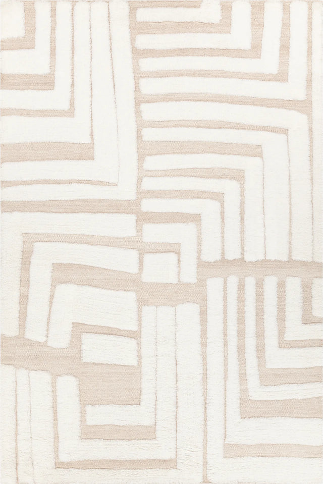 Chandra Yessica YES-58301 White / Tan rug, flat view