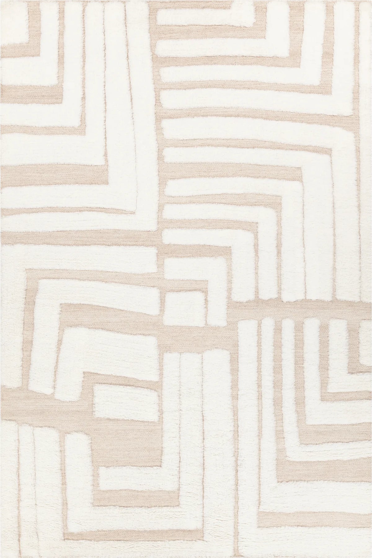 Chandra Yessica YES-58301 White / Tan rug, flat view