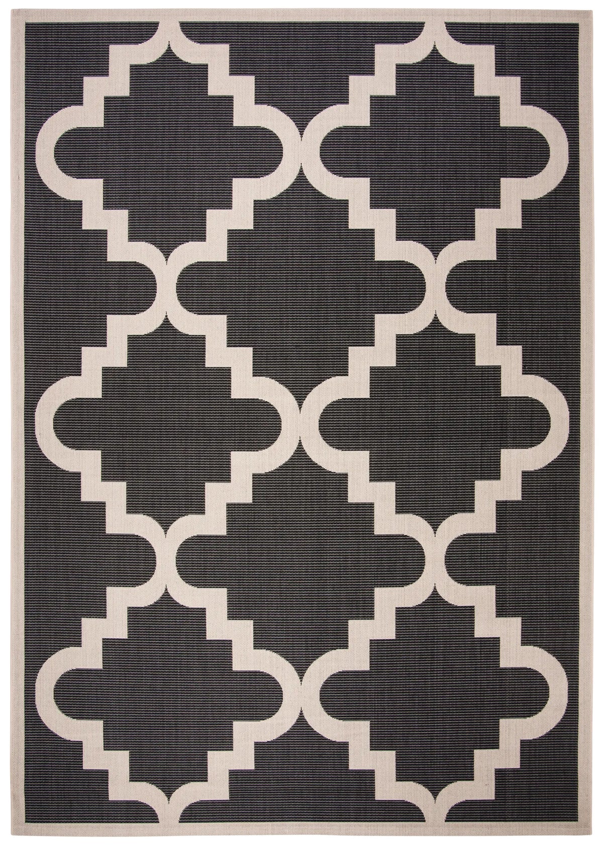 Safavieh Courtyard 8'-0" x 11'-2" Rug in Black / Beige