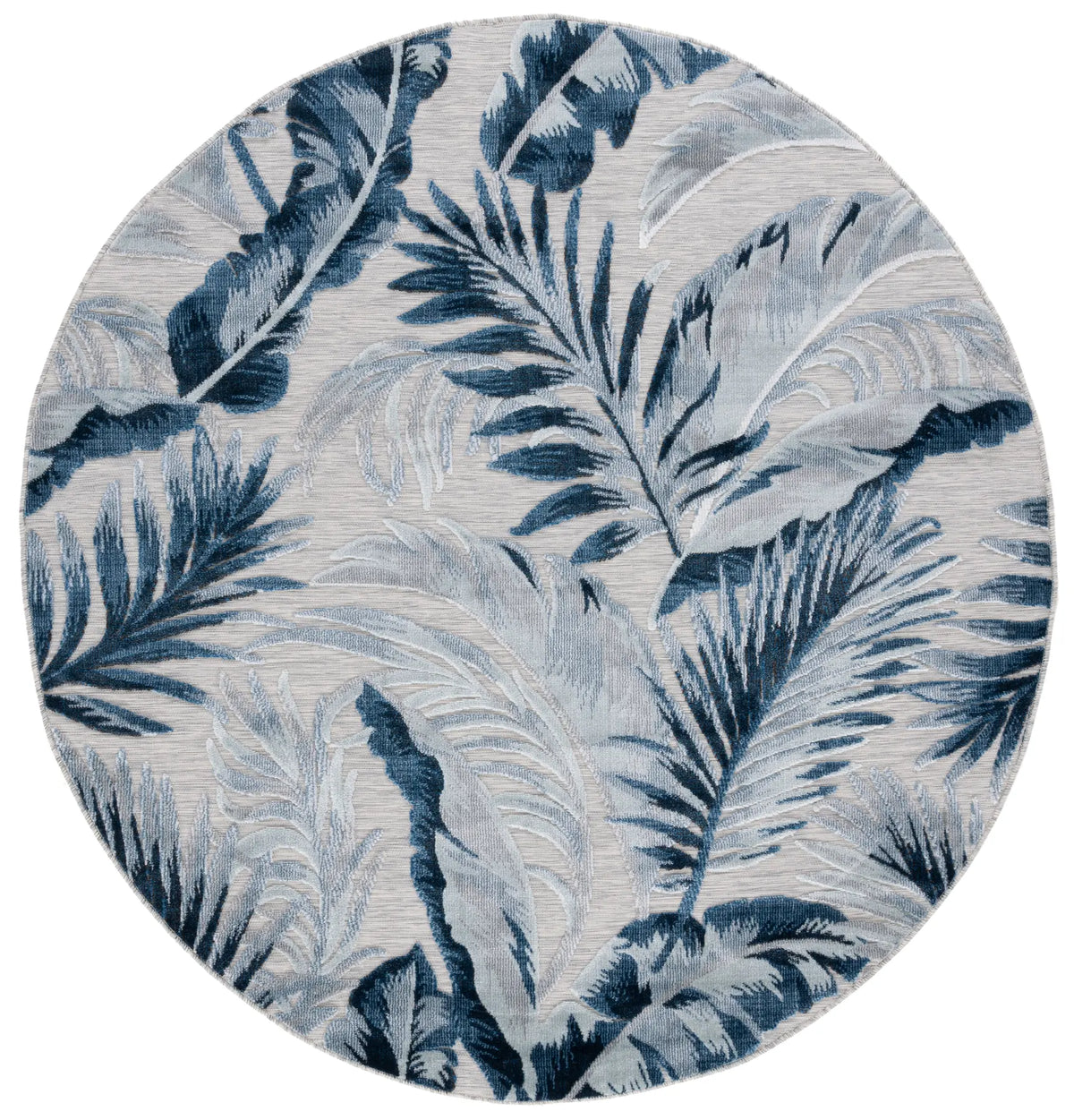 Safavieh Cabana 6'-5" x 6'-5" Rug in Grey / Navy