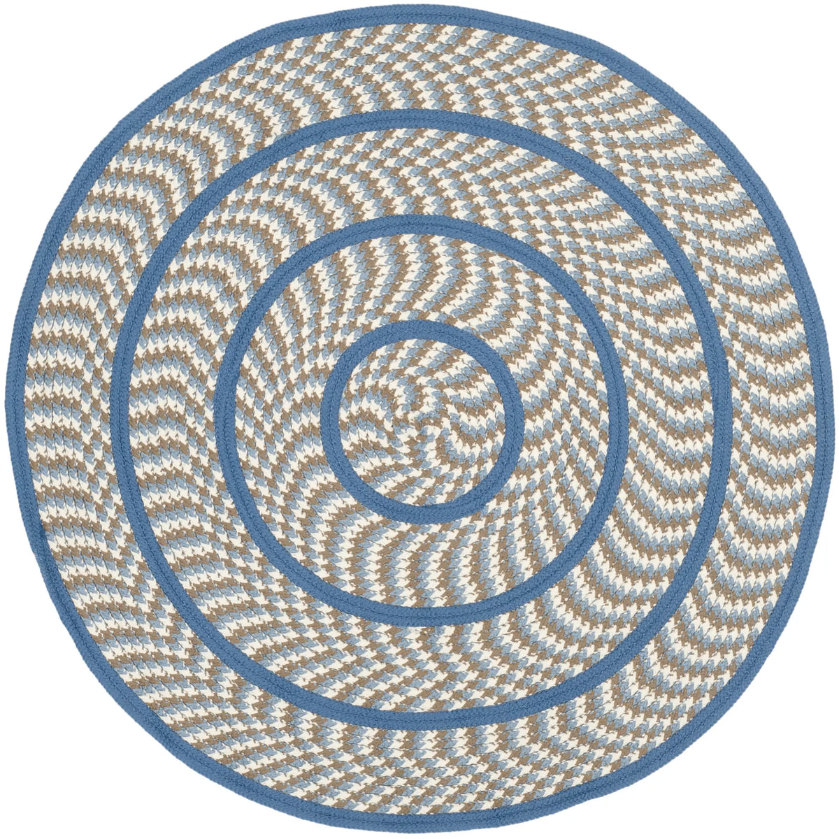 Safavieh Braided 3'-0" x 3'-0" Rug in Ivory / Blue