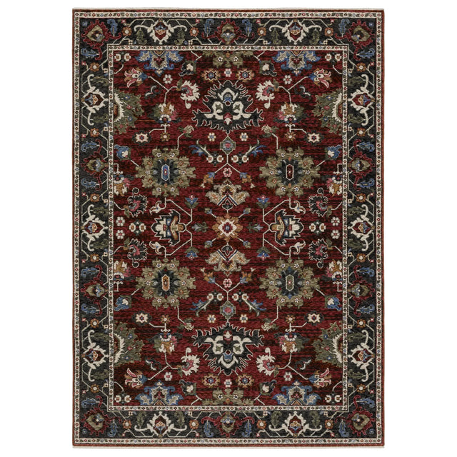 Oriental Weavers Sphinx HASTINGS HA03V Red Floral Rugs - main flat