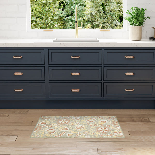 Nourison Aloha ALH17 Machine Made Sage, Rose Rug