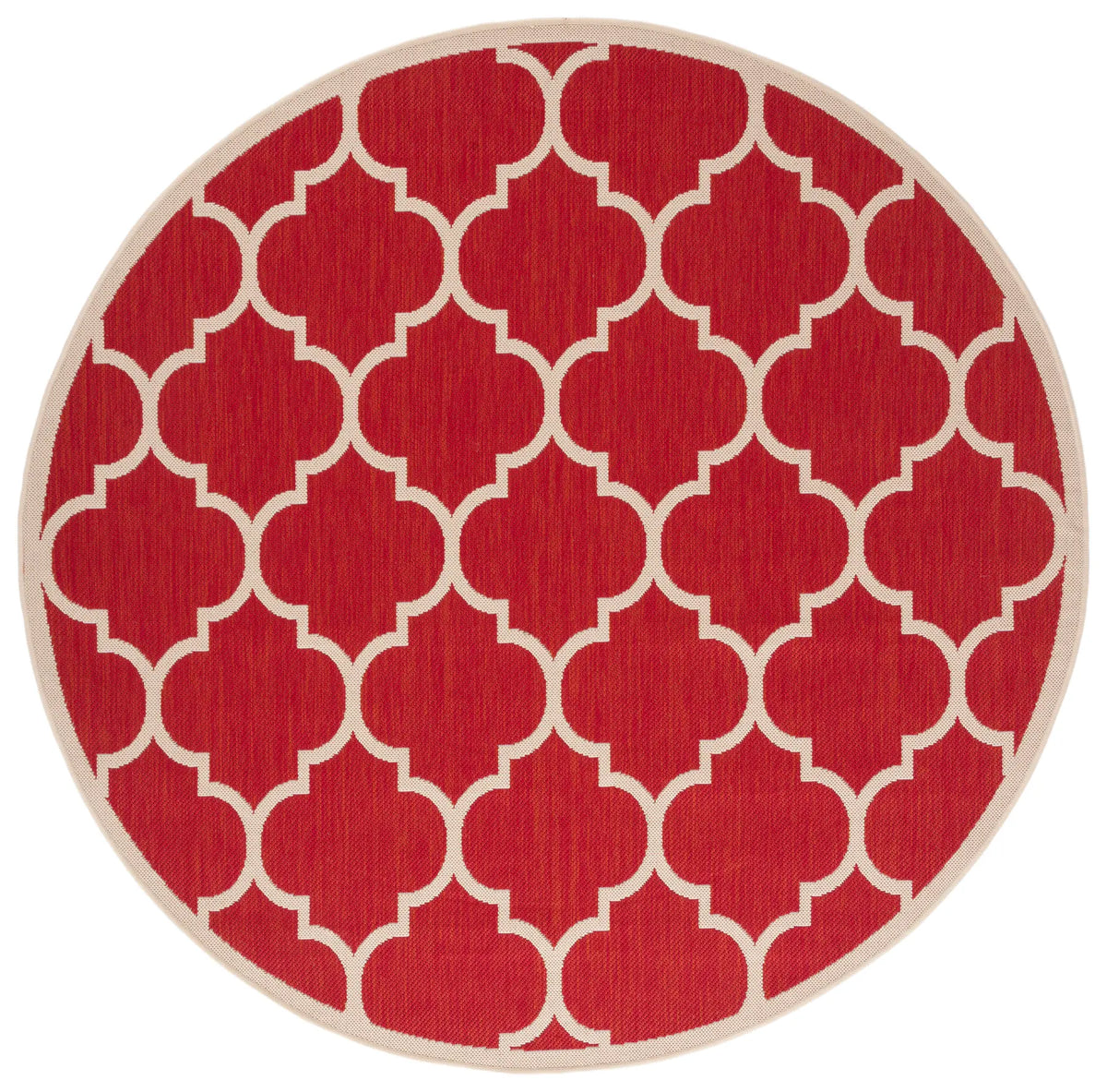 Safavieh Courtyard 6'-7" x 6'-7" Rug in Red / Bone