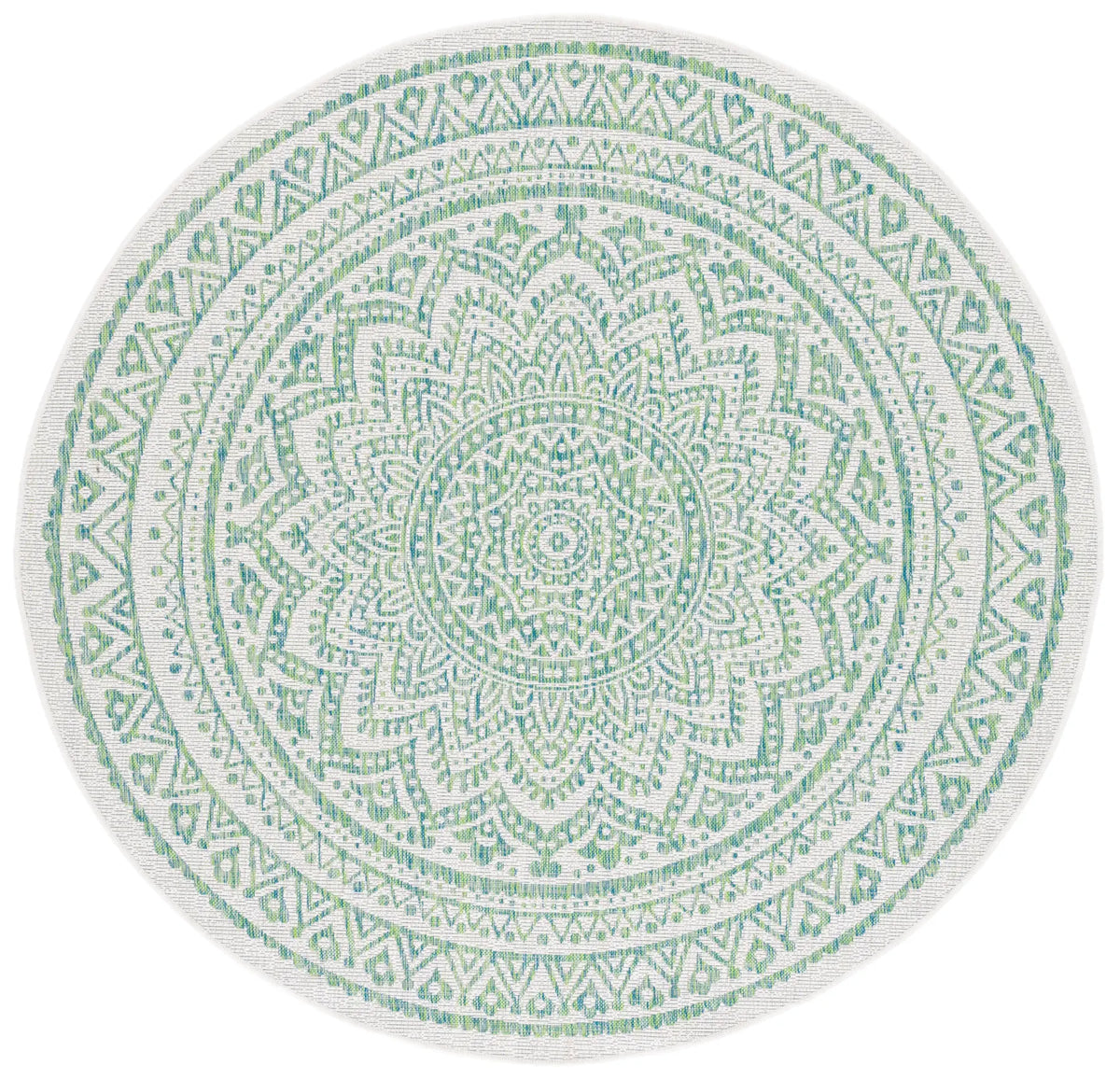 Safavieh Courtyard 6'-7" x 6'-7" Rug in Ivory / Green