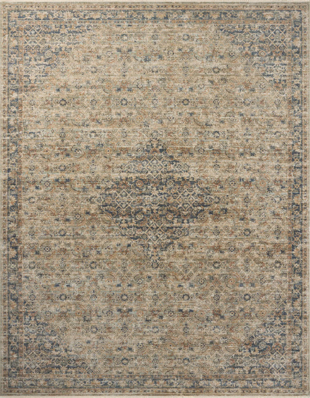 Loloi Heritage Her-08 Sage/Navy Rug - main flat