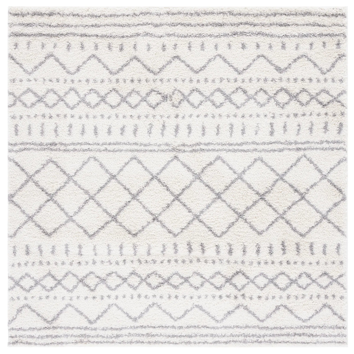 Safavieh Arizona Shag 6'-7" x 6'-7" Rug in Ivory / Grey