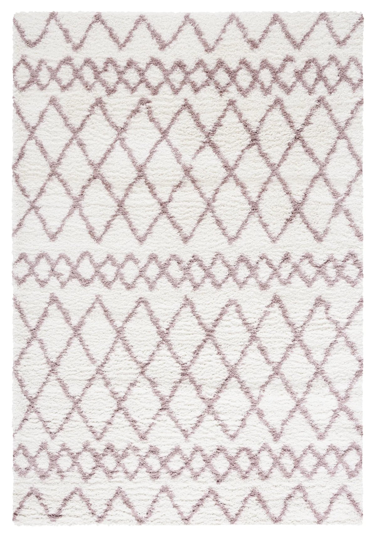 Safavieh Berber Shag 4'-0" x 6'-0" Rug in Ivory / Light Rose