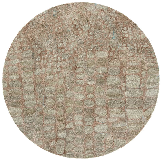 Safavieh Abstract 6'-0" x 6'-0" Rug in Light Green / Blush