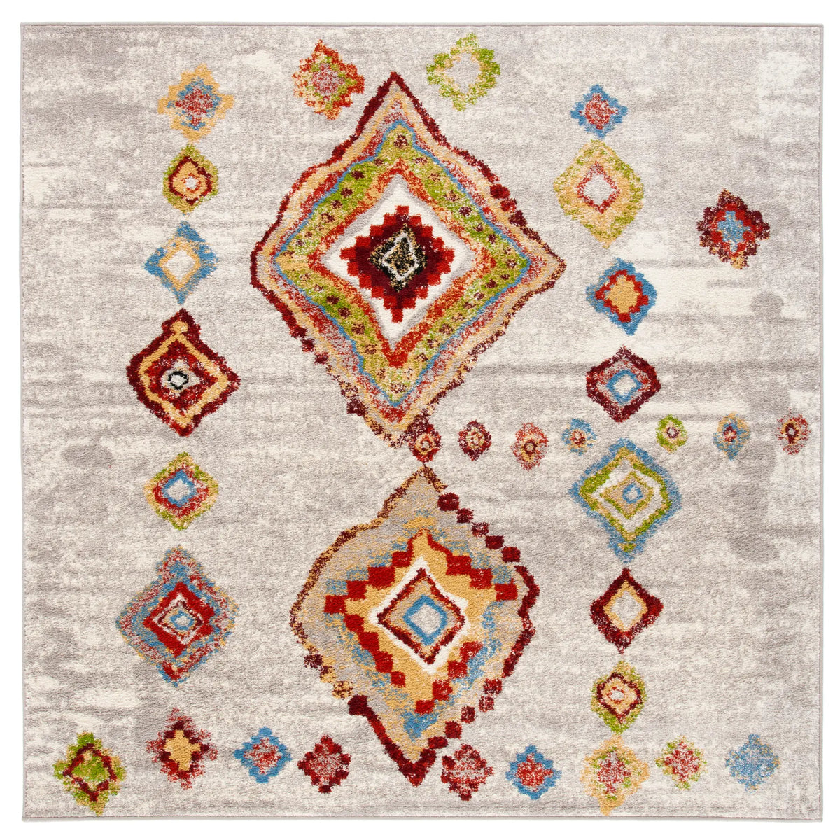 Safavieh Sagamore 6'-7" x 6'-7" Rug in Light Grey / Terracotta