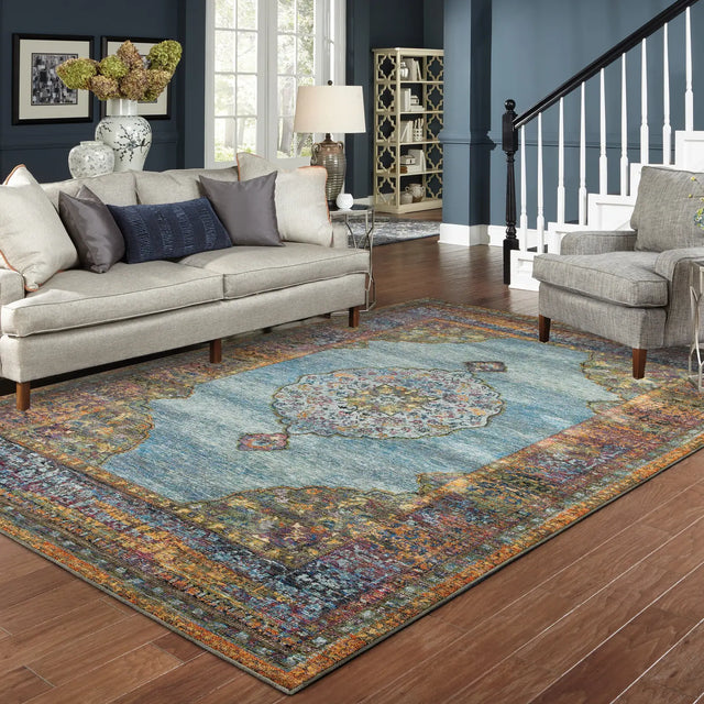 Oriental Weavers Sphinx Andorra 7139A Blue/Multi Rugs - room scene