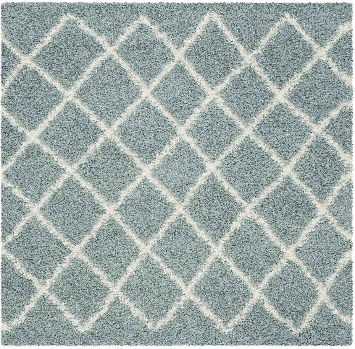 Safavieh Sgd-Dallas Shag 6'-0" x 6'-0" Rug in Seafoam / Ivory
