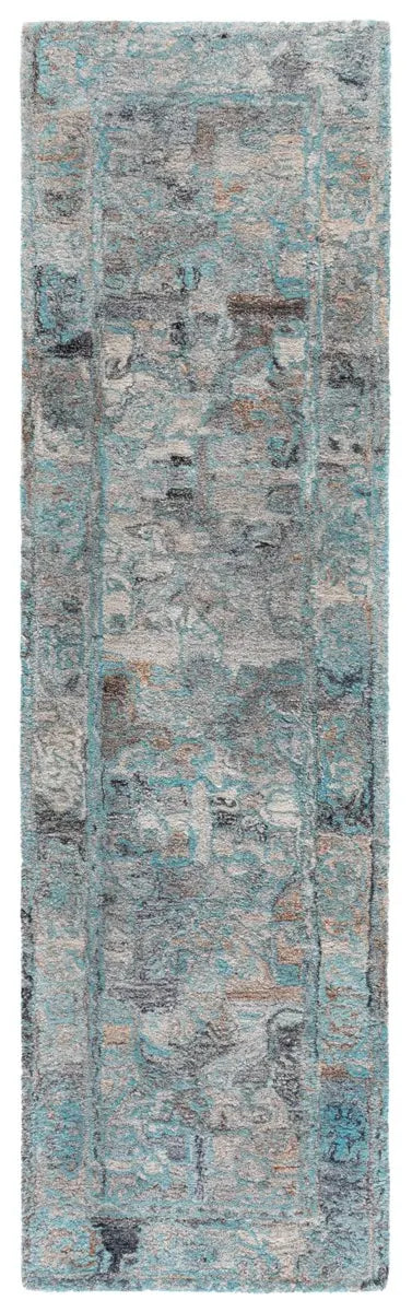 Safavieh Anatolia 2'-3" x 8'-0" Rug in Turquoise / Grey
