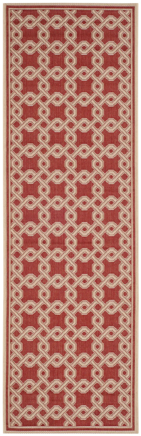 Safavieh Martha Stewart 2'-7" x 8'-2" Rug in Red / Creme