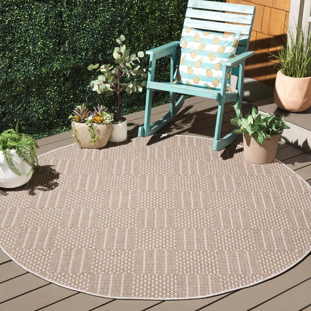 Safavieh Sisal All-Weather 6'-7" x 6'-7" Rug in Taupe / Beige