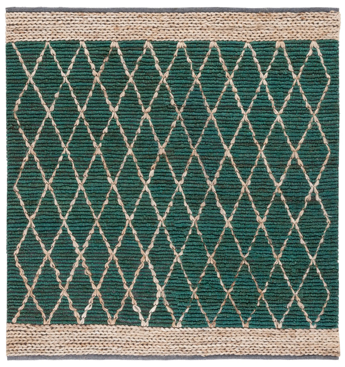 Safavieh Natural Fiber 6'-0" x 6'-0" Rug in Dark Green / Natural