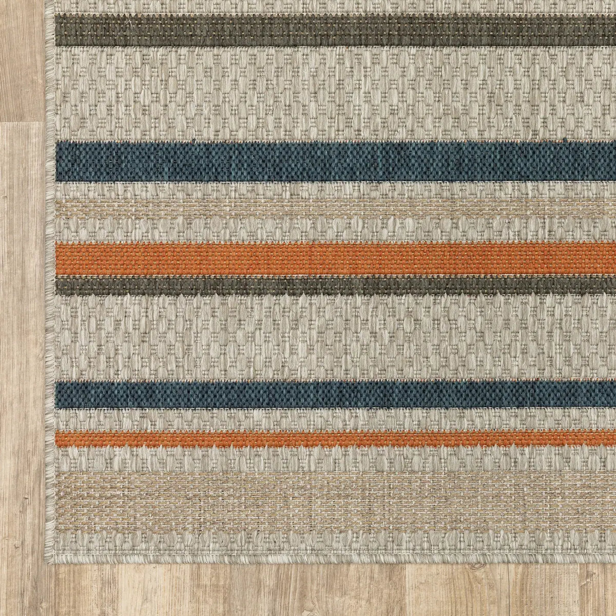 Oriental Weavers Sphinx Latitude 602W Grey / Blue Rugs - corner detail