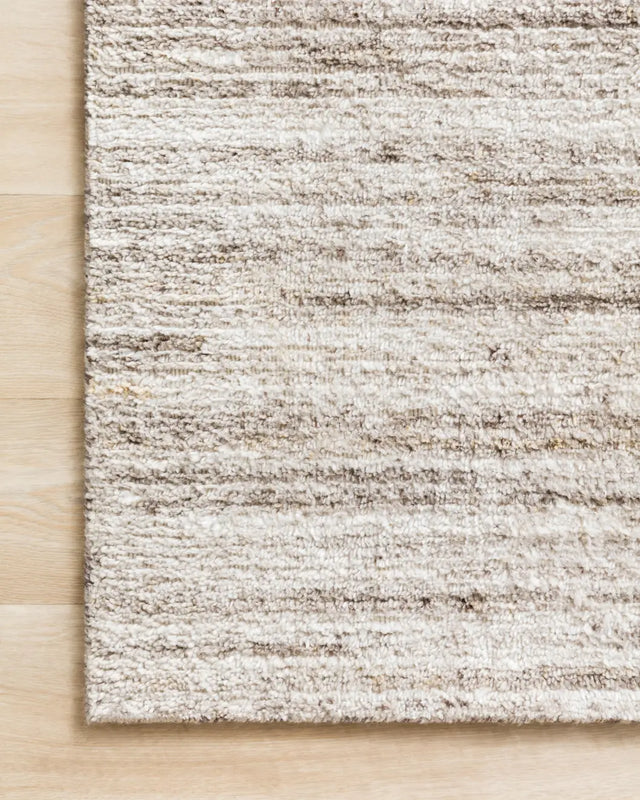 Loloi Brandt Bra-01 Ivory/Oatmeal Rugs - corner on wood