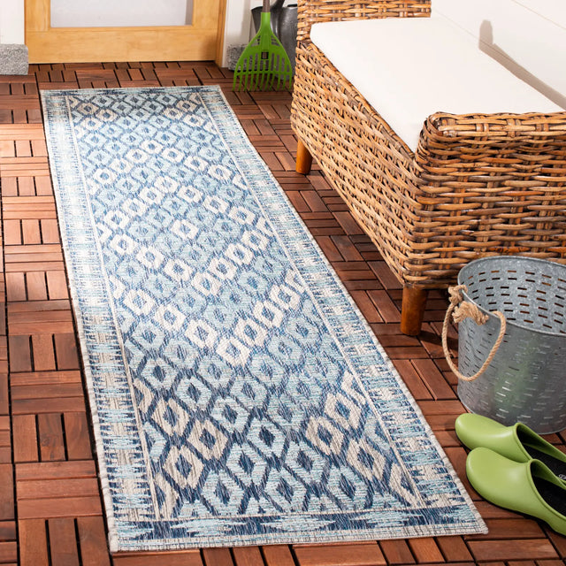 Safavieh Courtyard 2'-3" x 10'-0" Rug in Navy / Grey