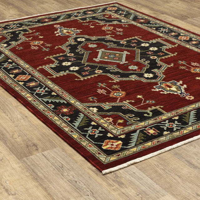 Oriental Weavers Sphinx Lilihan 092R6 Red/ Black Rugs - angle detail