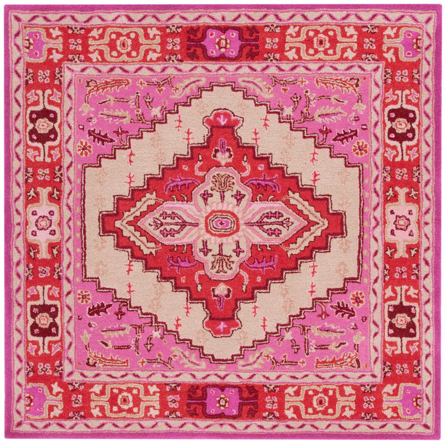 Safavieh Bellagio 5'-0" x 5'-0" Rug in Red Pink / Ivory