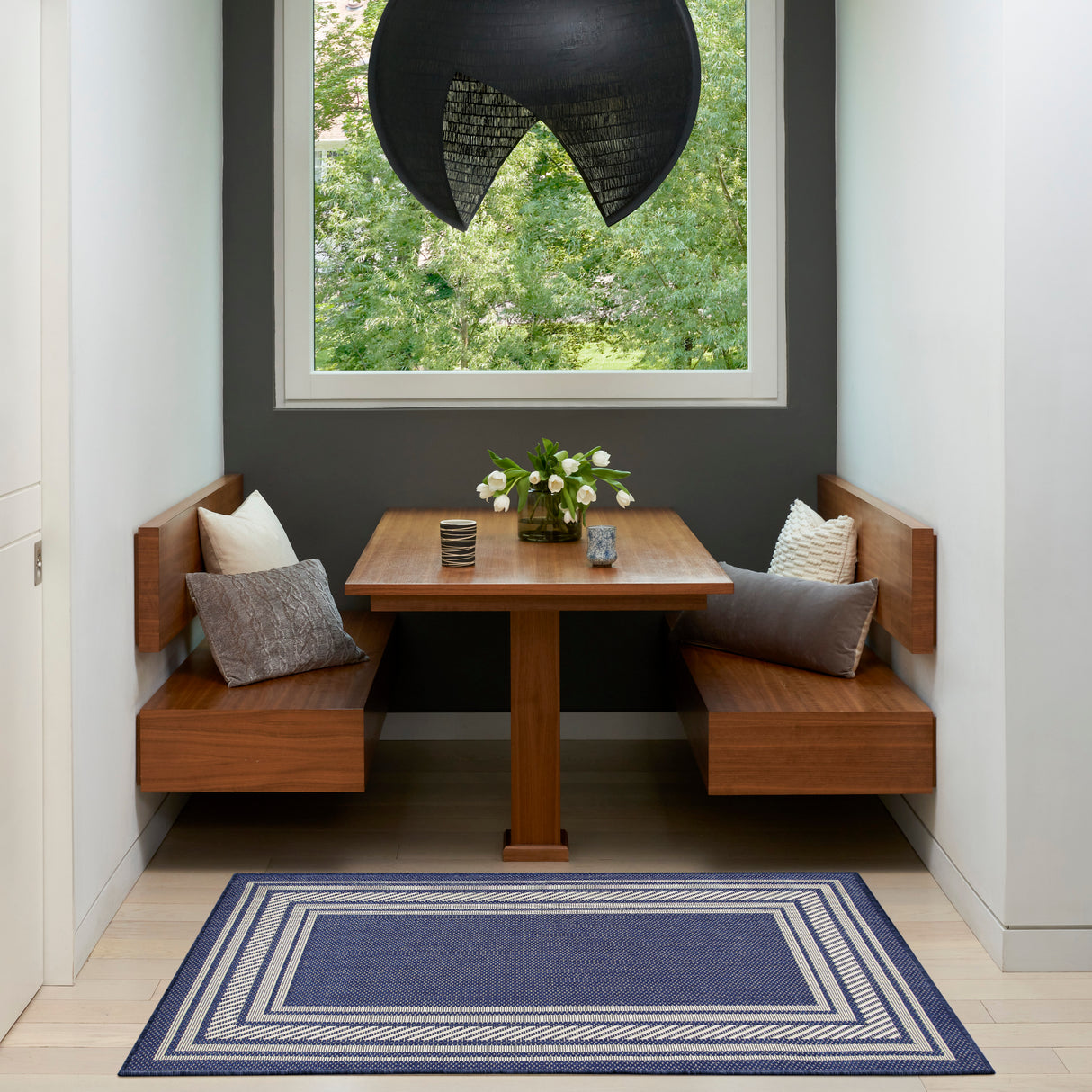 Nourison Horizon Indoor/Outdoor HOZ03 Navy Contemporary Area Rugs
