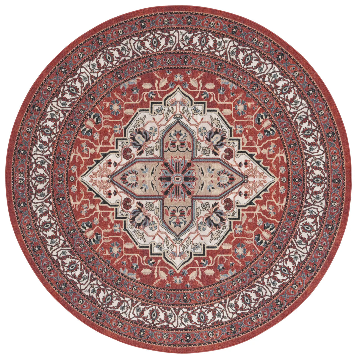 Safavieh Journey 6'-7" x 6'-7" Rug in Red / Ivory