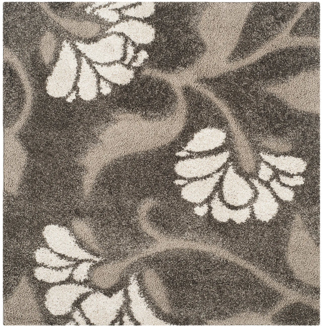 Safavieh Florida Shag 4'-0" x 4'-0" Rug in Smoke / Beige