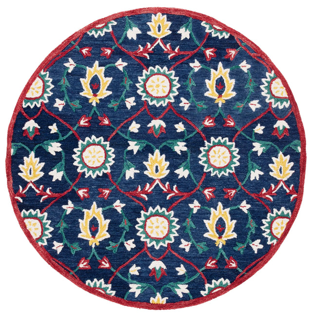 Safavieh Blossom 6'-0" x 6'-0" Rug in Navy / Red