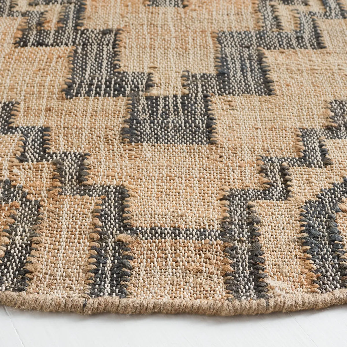 Safavieh Natural Fiber 6'-0" x 6'-0" Rug in Natural / Black
