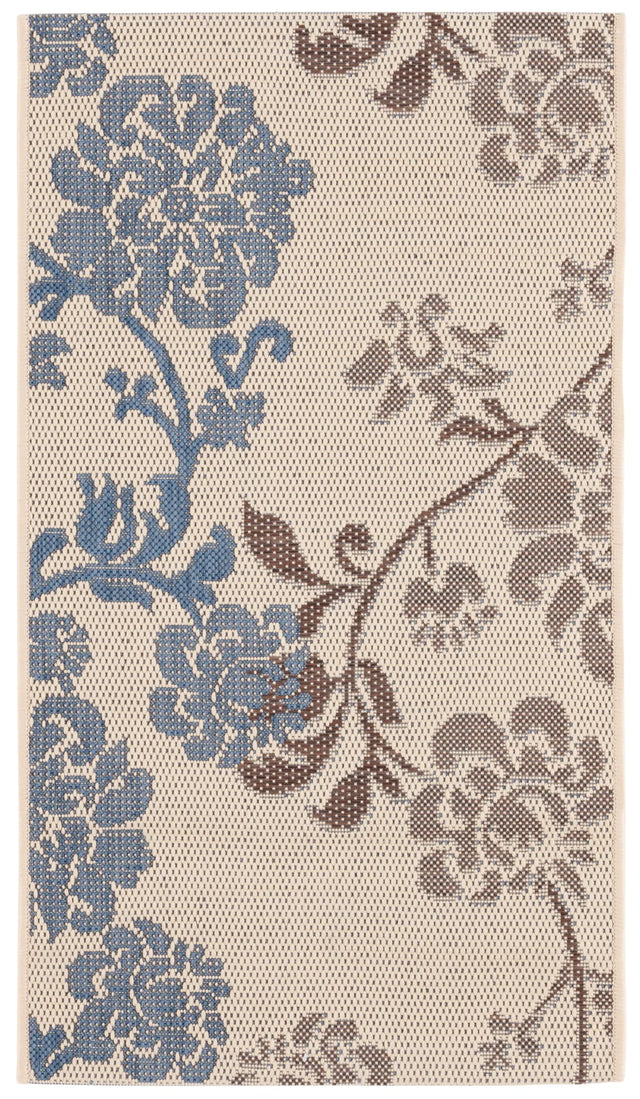 Safavieh Courtyard 2'-0" x 3'-7" Rug in Natural Brown / Blue