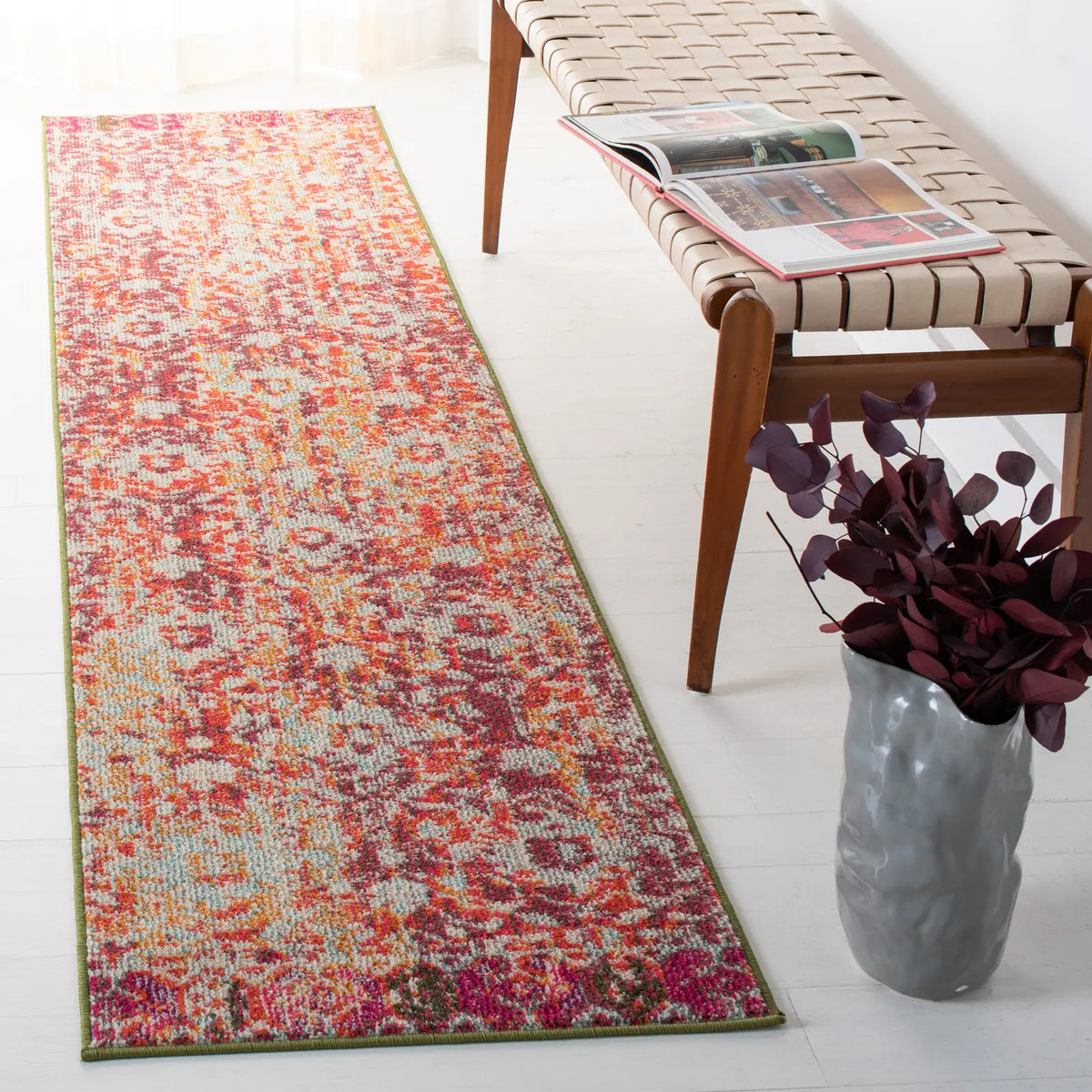 Safavieh Madison 2'-0" x 8'-0" Rug in Orange / Ivory