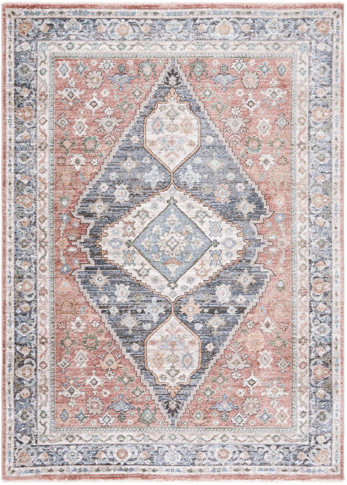 Safavieh Jasmine 4'-5" x 6'-5" Rug in Rust / Navy