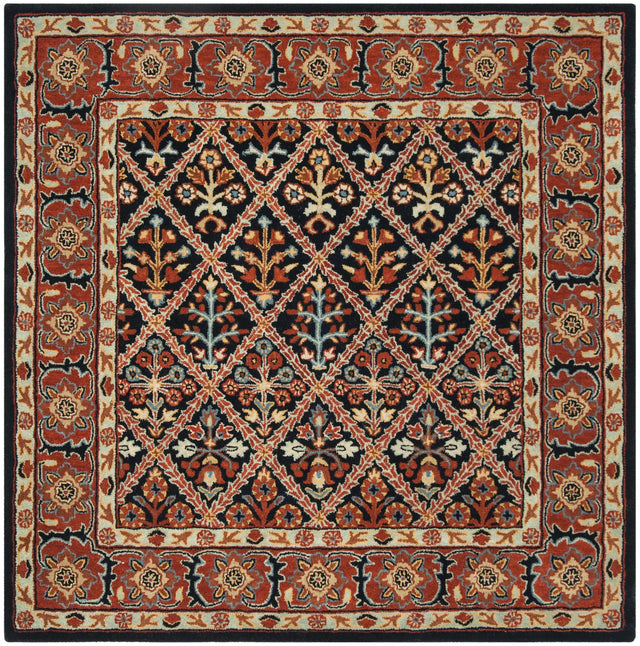 Safavieh Heritage 6'-0" x 6'-0" Rug in Navy / Red