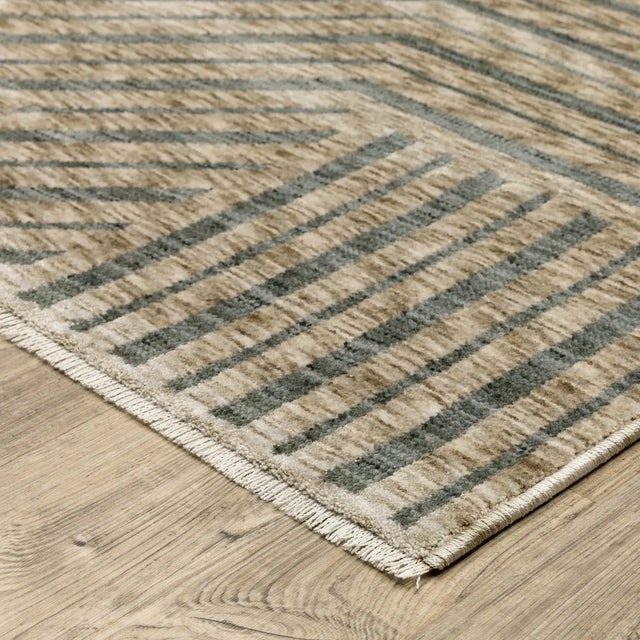 Oriental Weavers Sphinx ECHO ECH01 Beige Geometric Rugs - corner detail