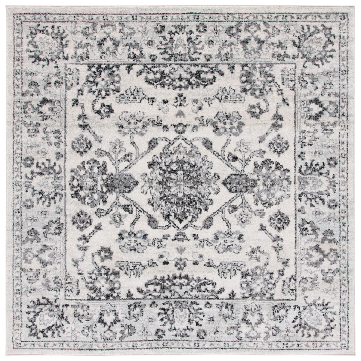 Safavieh Tulum 6'-7" x 6'-7" Rug in Ivory / Black