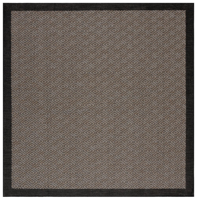 Safavieh Beach House 6'-7" x 6'-7" Rug in Black / Ivory