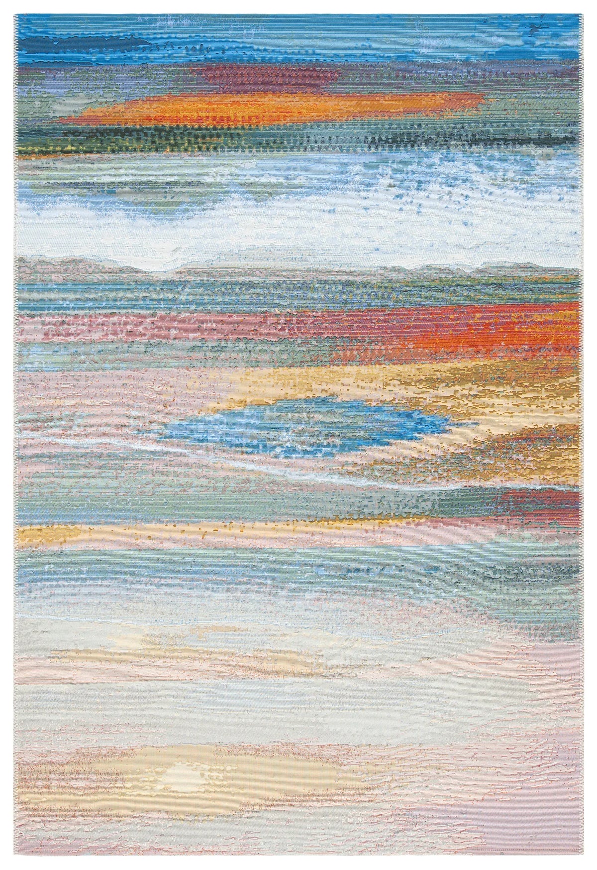 Safavieh Barbados 500 4'-0" x 6'-0" Rug in Light Blue / Pink
