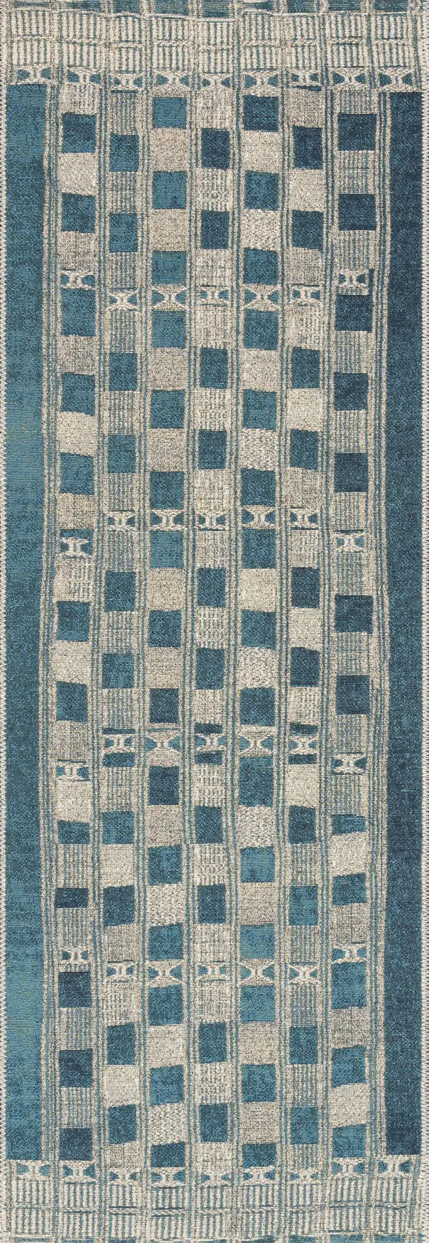 Loloi Mika Mik-08 Blue / Ivory Rugs - runner flat