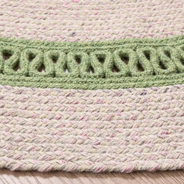 Safavieh Braided 5'-0" x 5'-0" Rug in Green / Pink