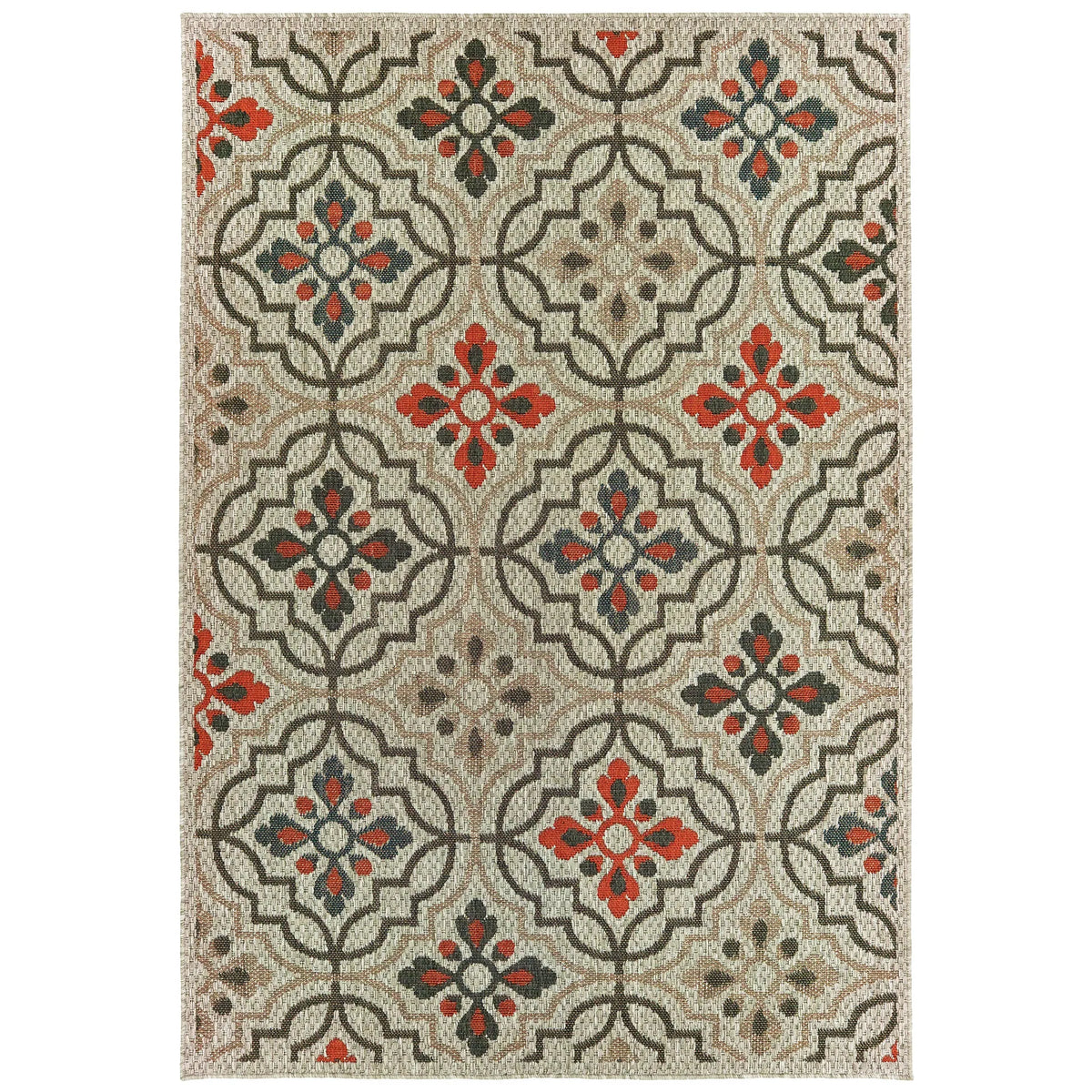 Oriental Weavers Sphinx Latitude 709Y Grey / Orange Rugs - main flat