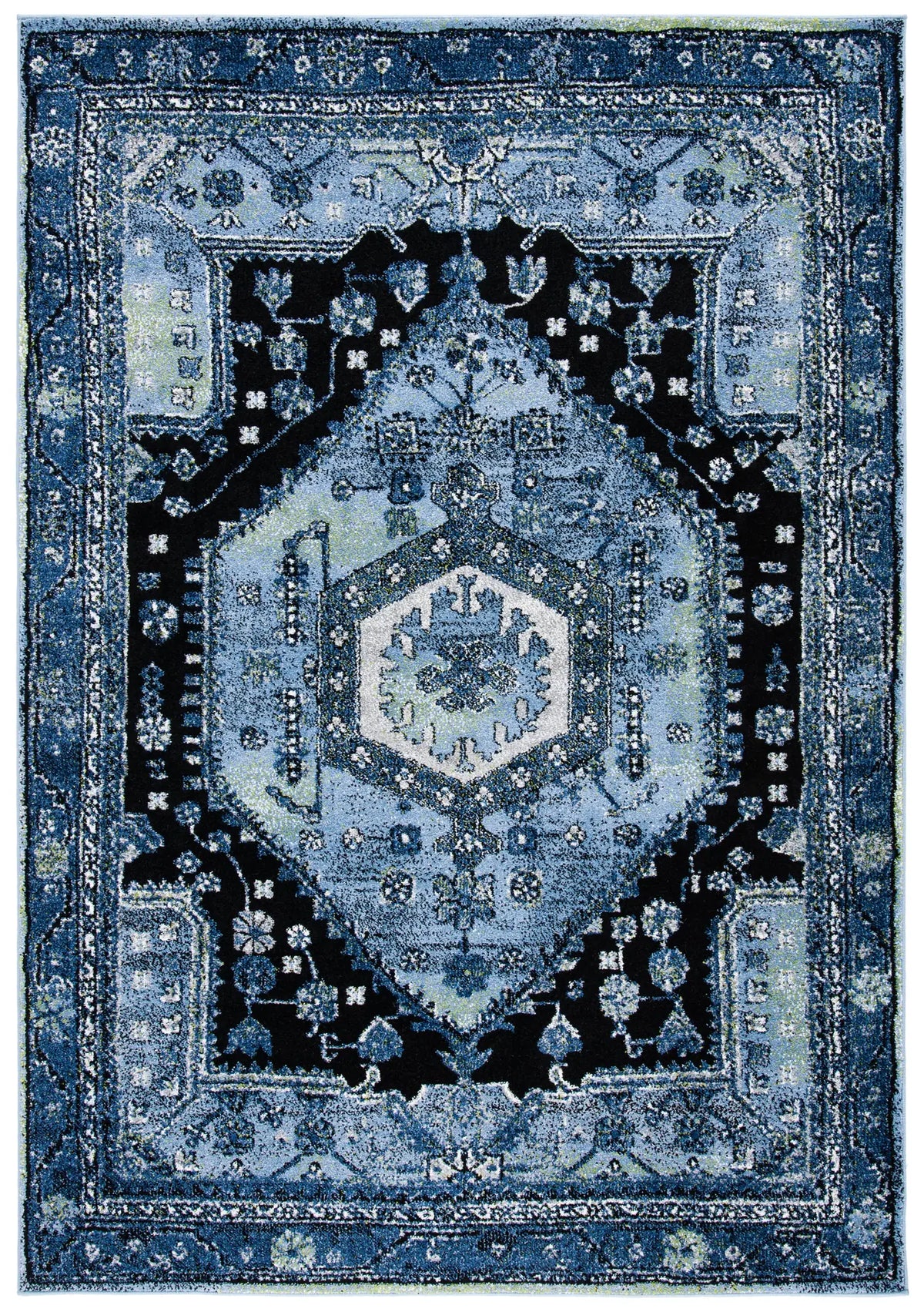 Safavieh Vintage Hamadan 4'-0" x 6'-0" Rug in Light Blue / Black