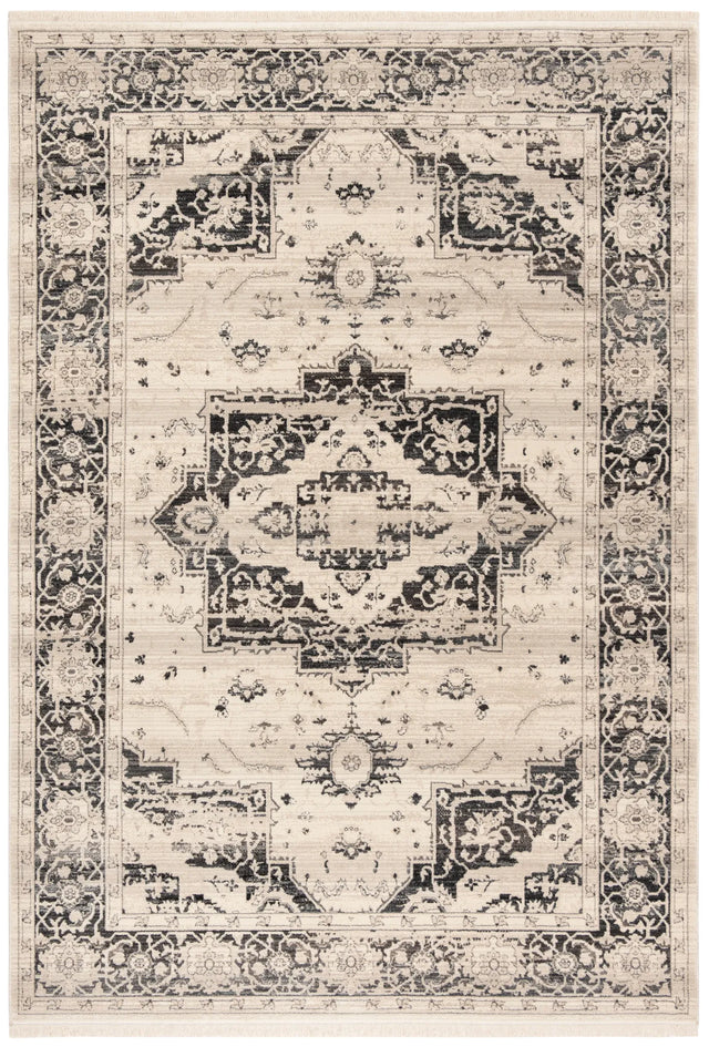 Safavieh Vintage Persian 4'-0" x 6'-0" Rug in Ivory / Charcoal